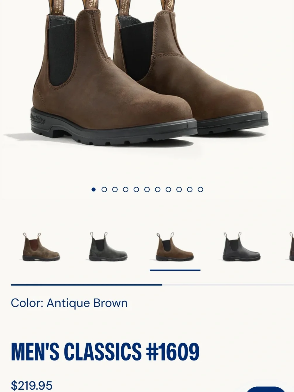 Blundstone Men's Chelsea Boots in Antique Brown with Black Elastic